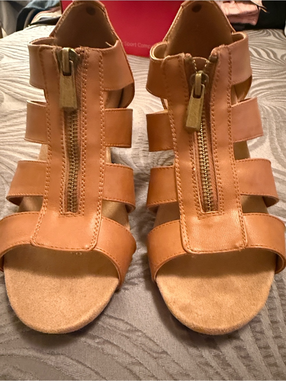 Style & Co. Tan Strappy Cork Wedge Sandals - Picture 2 of 5